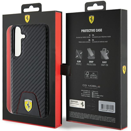 FERRARI HARDCASE DO SAMSUNG GALAXY S24+ S926 CARBON STITCHED Z KRAWĘDZIAMI