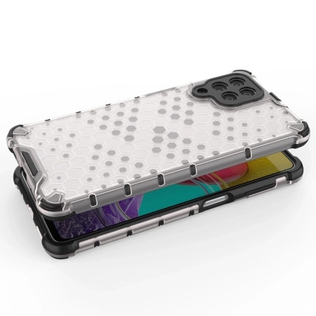 HURTEL ETUI POKROWIEC HONEYCOMB DO SAMSUNG GALAXY M53 5G Z ŻELOWĄ RAMKĄ