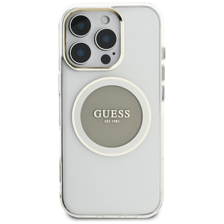 GUESS CASE IML METAL CIRCLE DO IPHONE 16 PRO MAX Z MAGNETYCZNYM ZAMKNIĘCIEM