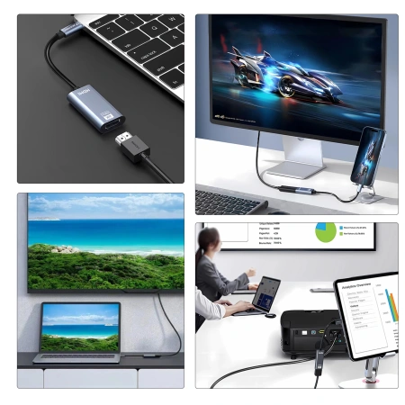 Adapter Wozinsky WACH-01 USB-C - HDMI 4K 60Hz - czarny