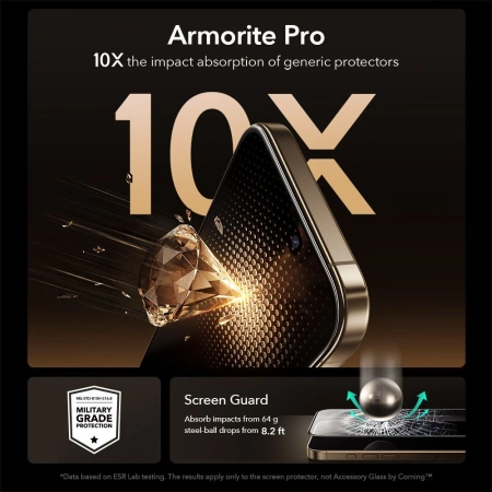 ESR SZKŁO HARTOWANE ULTRAFIT ARMORITE PRO DO IPHONE 17 PRO MAX OCHRONA