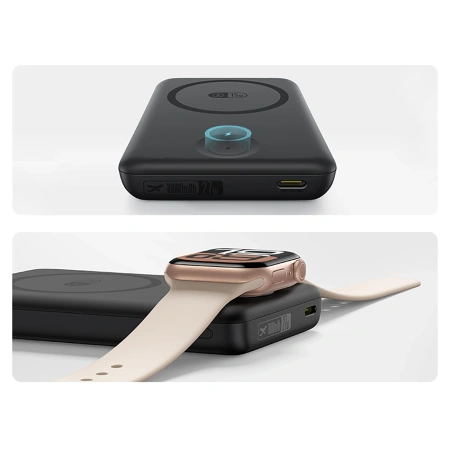 Powerbank Baseus EnerFill FT11 10000mAh 27W kompatybilny z MagSafe, do Apple Watch i smartfonów z kablem USB-C 20V/3A 30 cm - czarny