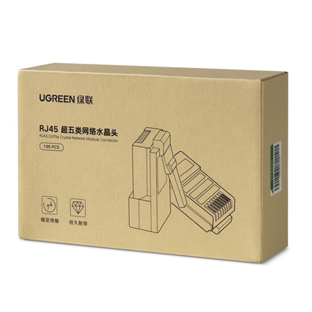 Ugreen kabel sieciowy internetowy LAN Ethernet U/UTP Cat. 6 1000Mb/s 15m czarny (NW102)