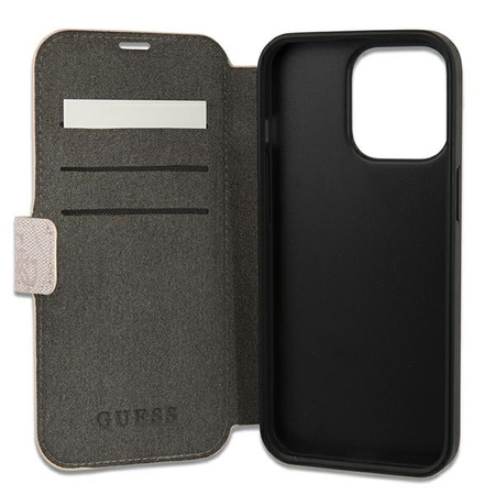 GUESS ETUI Z LOGO DO IPHONE 13 PRO MAX 6,7 KSIĄŻKA Z METALOWYM WYKOŃCZENIEM