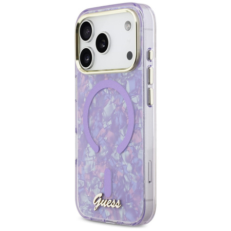 Etui Guess IML Shell Script Metal        MagSafe do iPhone 17 Pro Max fioletowy