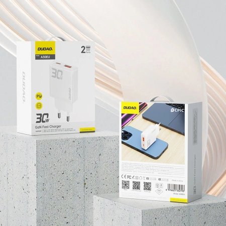 DUDAO ŁADOWARKA SIECIOWA ADAPTER PRZEJŚCIÓWKA USB A USB C DO SMARTFONA 30W