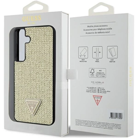 Etui Guess Rhinestone Triangle na Samsung Galaxy S24+ - złote