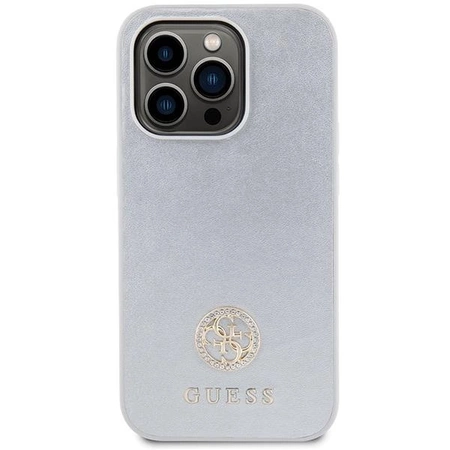 Etui Guess Strass Metal Logo do iPhone 15 Pro Max - srebrne