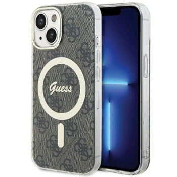 GUESS ETUI CASE IML 4G DO IPHONE 15 MAGSAFE BRĄZOWE Z FUNKCJĄ