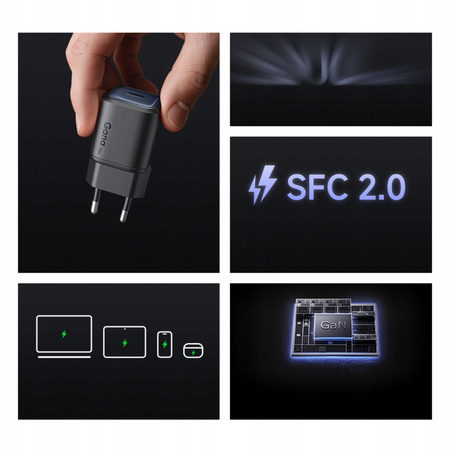 MCDODO SZYBKA ŁADOWARKA SIECIOWA ZASILACZ KOSTKA DO ŁADOWARKI USB-C 45W GAN