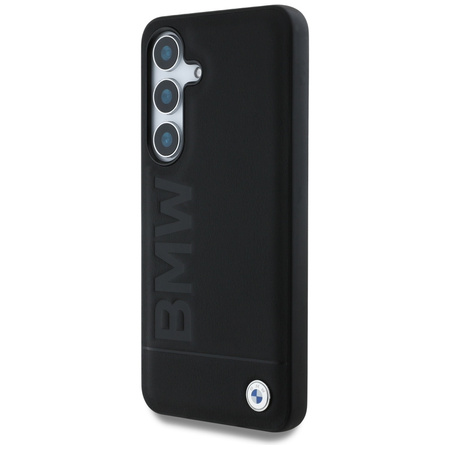 Etui BMW Leather Big Wordmark do Samsung Galaxy S25+ czarny