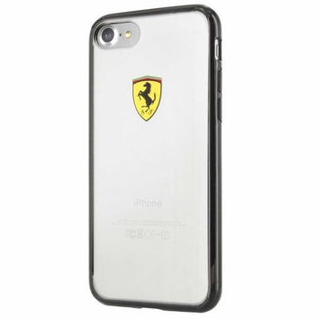 Etui Ferrari Racing Shield na iPhone 7 / 8 / SE 2020 / SE 2022 - przezroczysto-czarne
