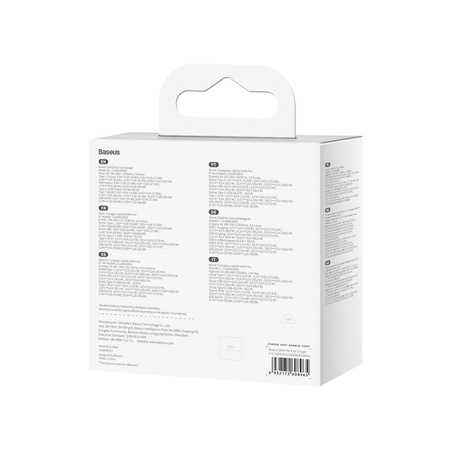 Baseus GaN5 Pro szybka uniwersalna ładowarka sieciowa GaN USB Typ C / USB 100W PD3.0, QC4.0+, AFC biały (CCGP090202)