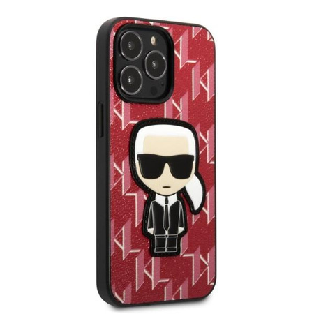 Etui Karl Lagerfeld KLHCP13LPMNIKPI na iPhone 13 Pro / 13 hardcase - czerwone Monogram Ikonik Patch