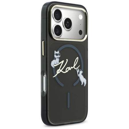 Etui Karl Lagerfeld IML Choupettes Karl Script Logo MagSafe do iPhone 17 Pro czarny