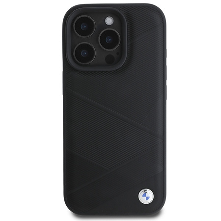 BMW ETUI HARDCASE SIGN LEATHER CROSSING LINES PATTERN DO IPHONE 16 PRO 6.3