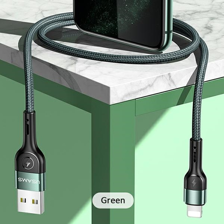 USAMS KABEL PLECIONY DO LIGHTNING IPHONE 12 13 14 1M SZYBKI PRZESYŁ DANYCH