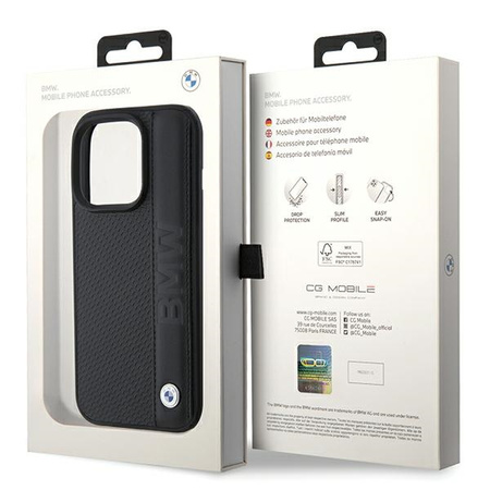 BMW ETUI HARDCASE LEATHER TEXTURED STRIPE DO IPHONE 15 PRO MAX 6.7