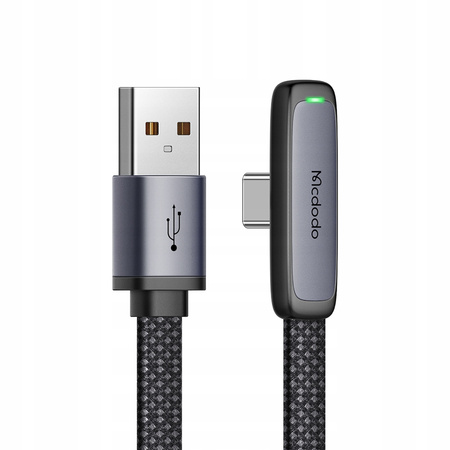 MCDODO KABEL USB-C K¥TOWY SZYBKIE £ADOWANIE USB TYP C 6A 100W CZARNY 1M