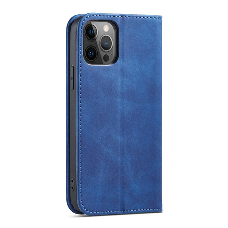 Magnet Fancy Case etui do iPhone 12 Pro Max pokrowiec portfel na karty kartę podstawka niebieski