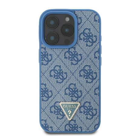 Guess GUHCP16LP4TDSCPB iPhone 16 Pro6.3 niebieski/blue hardcase Leather Metal Logo Strass Crossbody