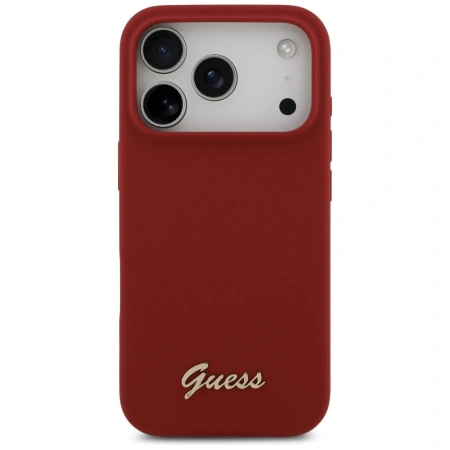 GUESS ETUI SILICONE SCRIPT METAL LOGO DO IPHONE 17 PRO MAGSAFE POKROWIEC