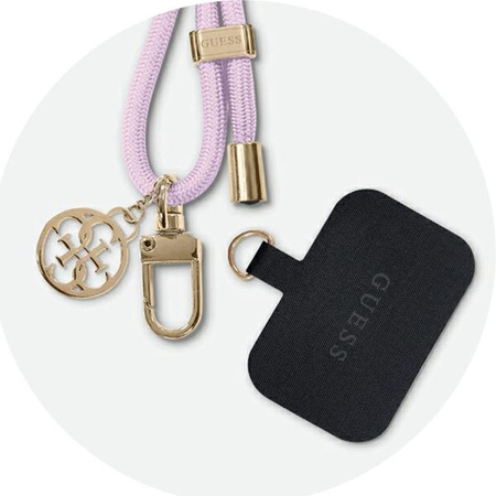 GUESS ZAWIESZKA TELEFON DO CORD LILA PASEK UNIWERSALNY 4G METALOWY CHARME