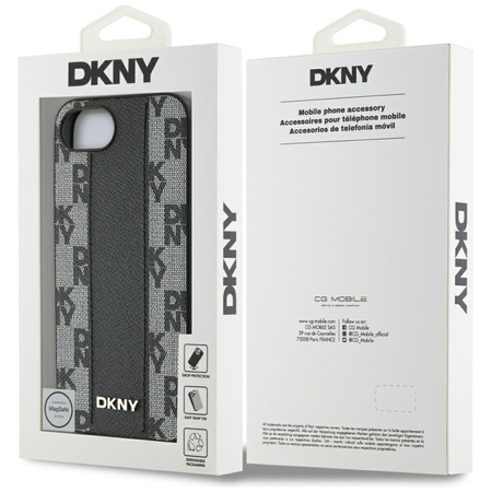 DKNY ETUI CASE DO IPHONE 16E SKÓRZANE DO MAGSAFE WZÓR CHECKERED WERSJA