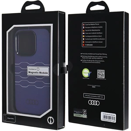 Etui Audi IML MagSafe na iPhone 15 Pro - niebieskie
