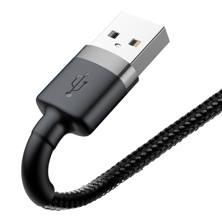 Baseus Cafule Cable wytrzymały nylonowy kabel przewód USB / Lightning QC3.0 1.5A 2M czarny (CALKLF-CG1)