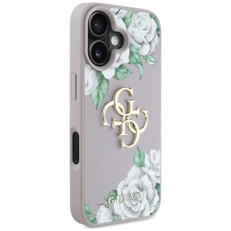 GUESS CASE DO IPHONE 16 GRINDED ROSES Z LOGO 4G OCHRONA PRZED USZKODZENIAMI