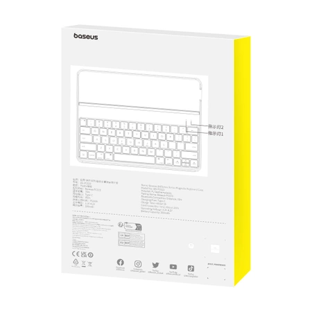 Etui z klawiaturą Baseus Brilliance Series na iPad 10.9'' 2022 (10 gen.) + kabel USB-C - czarne