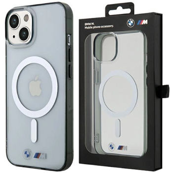 Etui BMW Silver Ring MagSafe do iPhone 15 - przezroczyste