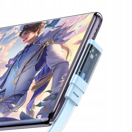 MCDODO KABEL USB-C KĄTOWY SZYBKIE ŁADOWANIE USB TYP C 3A 65W NIEBIESKI 1M