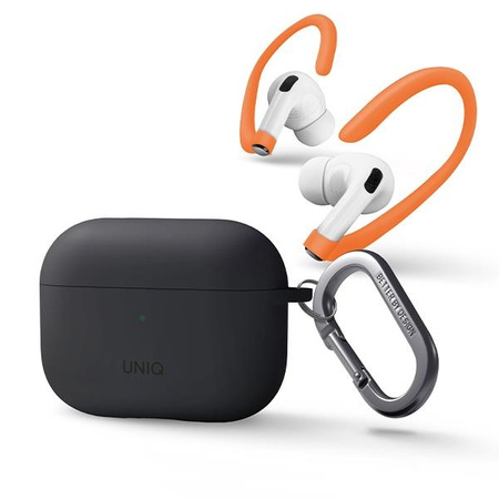 UNIQ etui Nexo AirPods Pro 2 gen + Ear Hooks Silicone szary/charcoal grey