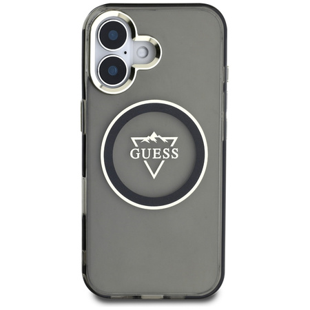 GUESS POKROWIEC TPU DO IPHONE 16 ETUI MAGNETYCZNE Z LOGO METAL MOUNTAIN