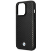 Etui BMW BMHMP14X22RFGK na iPhone 14 Pro Max - czarne Leather Diamond Pattern MagSafe