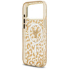Etui Guess Leopard Glitter MagSafe do iPhone 17 Pro brązowy