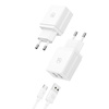 USAMS ŁADOWARKA 2xUSB-A + KABEL USB-C DO TELEFONÓW SZYBKIE ŁADOWANIE PD3.0