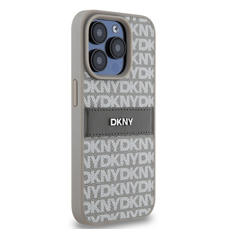 DKNY ETUI HARDCASE LEATHER MONO STRIPE DO IPHONE 15 PRO MAX 6.7 METAL LOGO