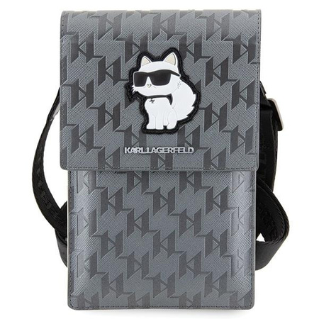 Etui Karl Lagerfeld Torebka KLWBSAKHPCG - srebrne Saffiano Monogram Choupette