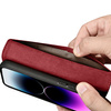 iCarer Wallet Case 2in1 etui iPhone 14 Pro Max skórzany pokrowiec z klapką Anti-RFID czerwony (WMI14220728-RD)