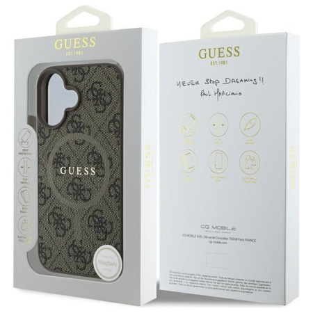 GUESS ETUI HARDCASE 4G RING CLASSIC LOGO DO MAGSAFE DO IPHONE 16 6.1