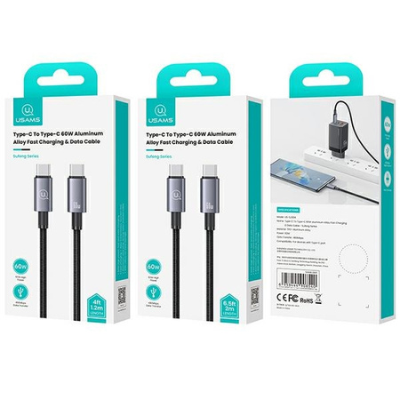 USAMS KABEL USB-C DO USB-C 60W 1,2M DO TELEFONÓW ZASILANIE FAST CHARGING