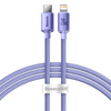 Baseus Crystal Shine Series kabel przewód USB do szybkiego ładowania i transferu danych USB Typ C - Lightning 20W 1,2m fioletowy (CAJY000205)