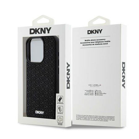 DKNY ETUI HARDCASE DO IPHONE 15 PRO 6.1 Z WZOREM 3D RUBBER REPEAT PATTERN