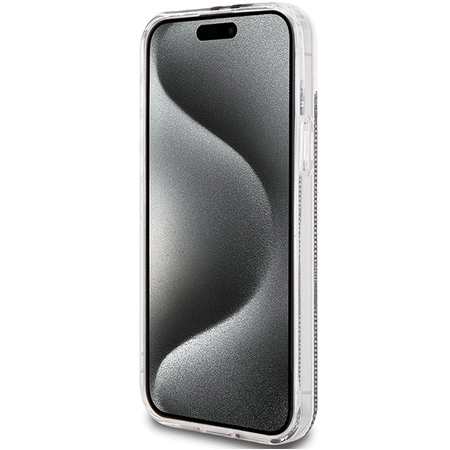 Etui Guess IML 4G Gold Stripe na iPhone 15 Plus / 14 Plus - czarne