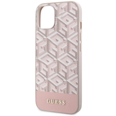 Etui Guess GUHMP14MHGCFSEP na iPhone 14 Plus - różowe GCube Stripes MagSafe