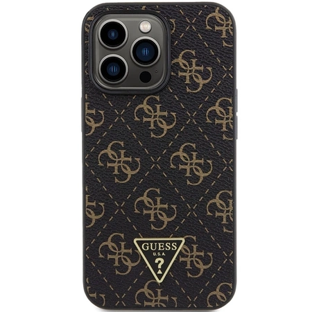 Etui Guess 4G Triangle Metal Logo na iPhone 14 Pro - czarne