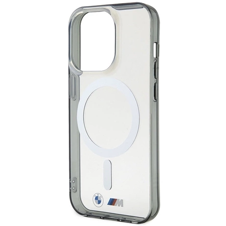 Etui BMW Silver Ring MagSafe na iPhone 15 Pro - przezroczyste